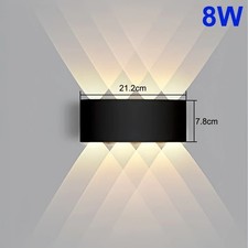 8W Waterproof LED Wall Lights Up/Down Modern Sconce Outdoor/Indoor Lamp IP65 UK