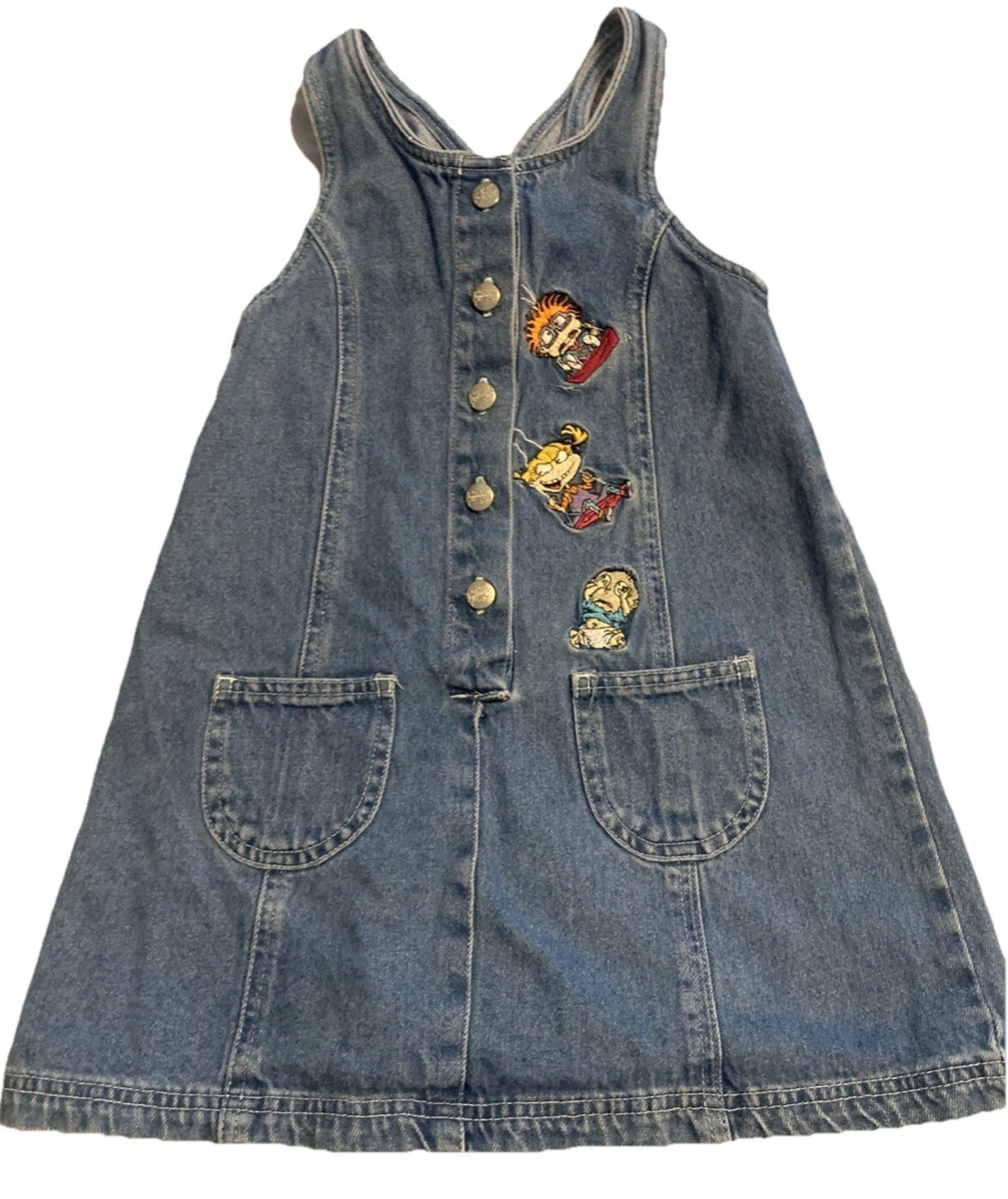 Vintage Nickelodeon Rugrats Blue Jean Embroidered dress w/Tommy, Angelica sz 4/5 | eBay Vintage Nickelodeon Rugrats Blue Jean Embroidered dress w/Tommy, Angelica sz 4/5 | eBay