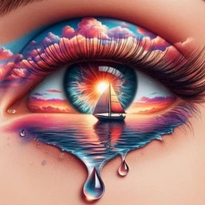 Anuver Eye Diamond Painting Kits for Adults, Landscape 5D DIY Multicolor 