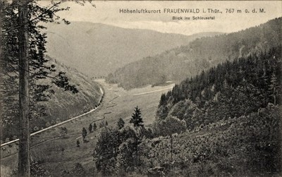 Ak Frauenwald am Rennsteig Ilmenau in Thüringen, Schleusetal - 5093240