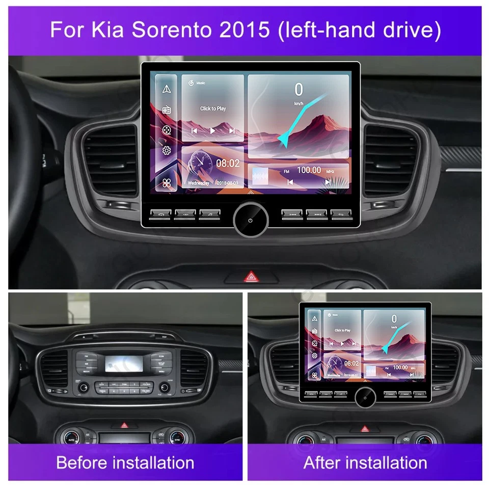 Apple Carplay 64GB para Kia Sorento 2015-2018 Android 15 rádio de carro WIFI BT estéreo - Imagem 3 de 4