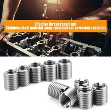 10Pcs Insert Nut Male Thread Repair Stainless Steel Slotting Sleeve Screw Repair