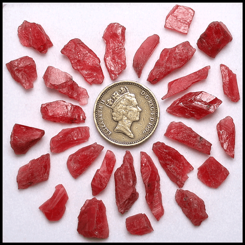 Rare Mineral 28 Pcs Natural Russian Rhodonite Hi-Grade Raw Mineral Crystal Point - Picture 4 of 13
