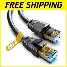 100ft Cat 8 Ethernet Cable - 40Gbps High-Speed Network for Indoor/Outdoor Use