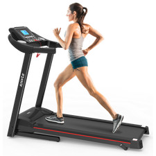 Foldable Treadmill with Incline - Electric Running Machine w/ Bluetooth LCD