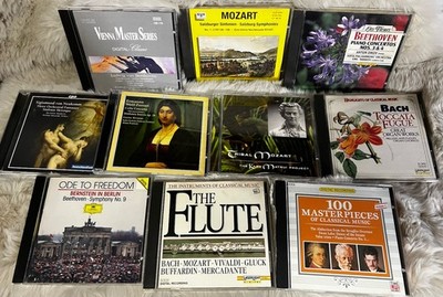Classical Music Lot of 10 CDs Brahms Symphony Mozart Beethoven Tchaikovsky Bach