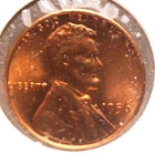 USA, 1964-P Lincon Cent, KM-A132, Red BU+, NR. 1-19