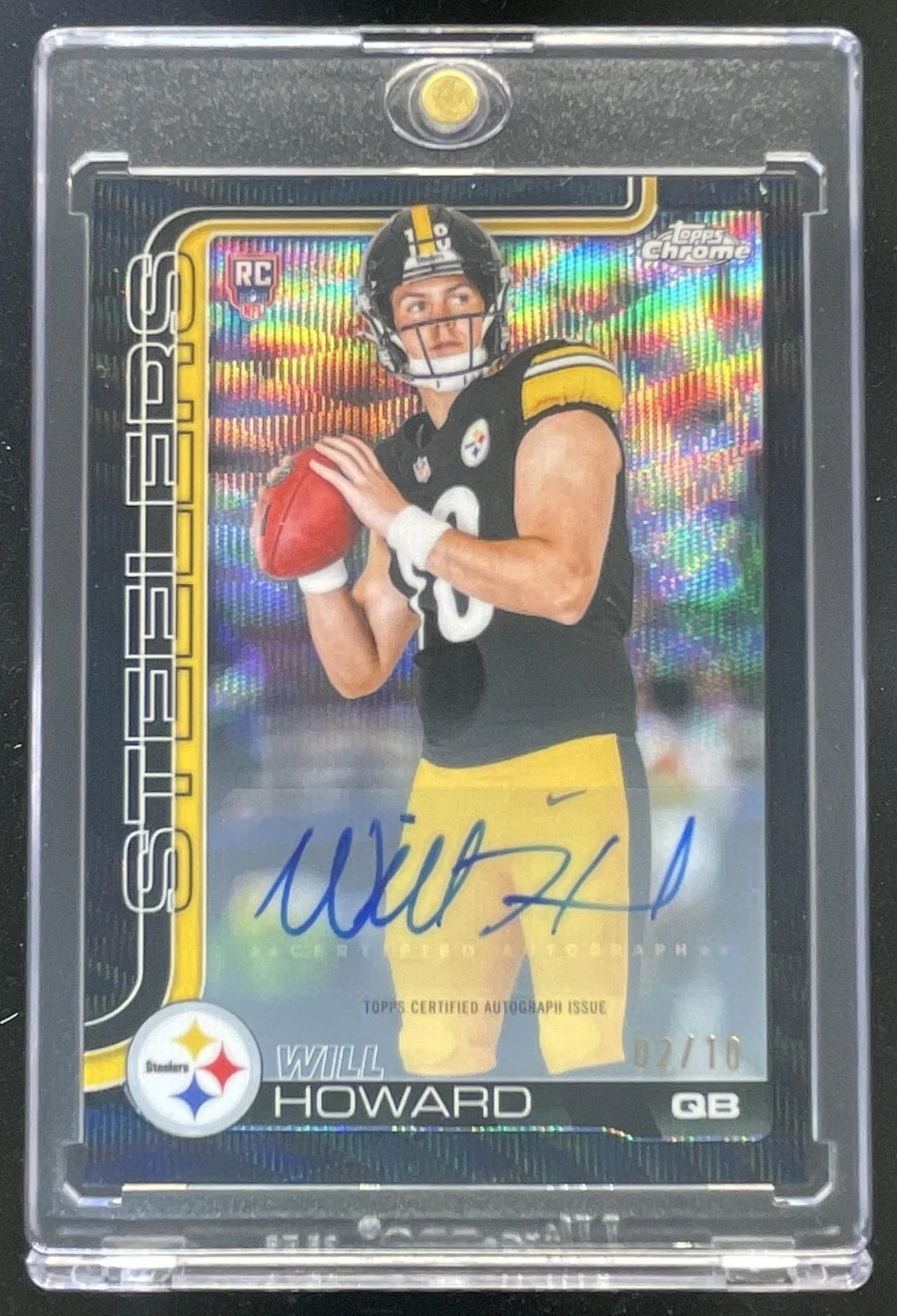 2025 Topps Chrome Rookie Black Wave #RA-WH Will Howard RC Auto /10