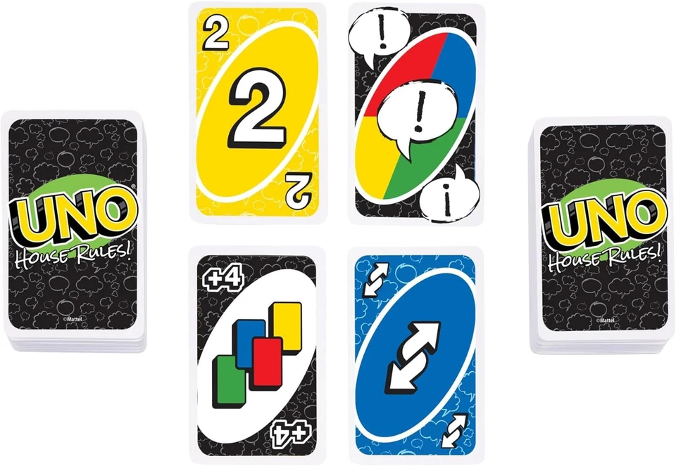 Mattel Games UNO House Rules Card Game for Family Night, Game Night, Travel, Cam - Image 4 of 4