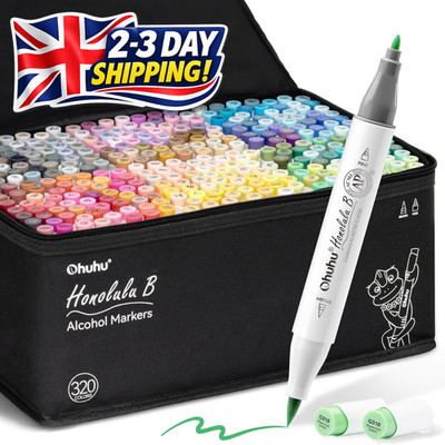 Ohuhu Honolulu B 320 Farben Alkohol Marker Pinsel und Fine Tip Art Marker