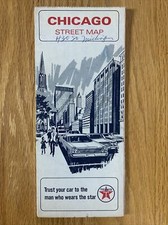 Texaco Map Chicago 1966 Gas Oil Advertising Folding Metro Street Map