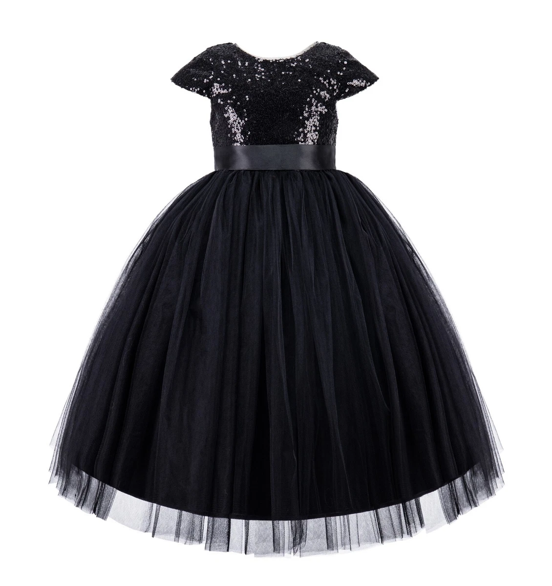 black short graduation dress Dusty Rose and Black Tulle Flower Girl Dresses GL1062  Viniodress