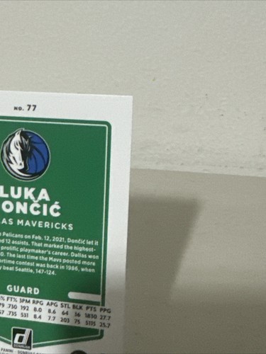 2021-22 Panini Donruss Luka Doncic #77 Dallas Mavericks NBA Basketball Card - Picture 7 of 10