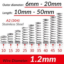 Wire Dia 1.2mm A2 Stainless Steel Small Pressure Spring Compression Springs