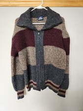 VINTAGE 80s 90s MARINA ONE USA MADE WOOL ZIP SWEATER MENS L