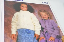 Stylecraft Knitting Pattern 4492 Aran Cardigan Sweaters 20-30" Girls Unisex