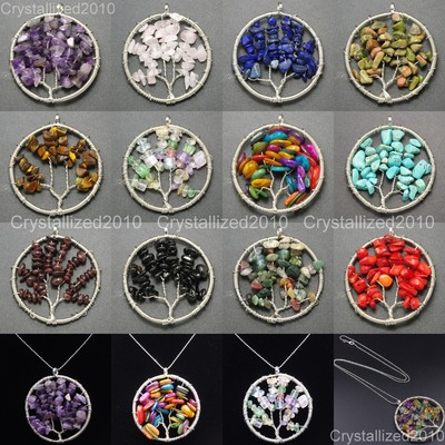 Golden Gemstone Natural Stone Chips 7 Chakra Tree Of Life Pendant At ₹ 230/piece In Khambhat - Foto 2
