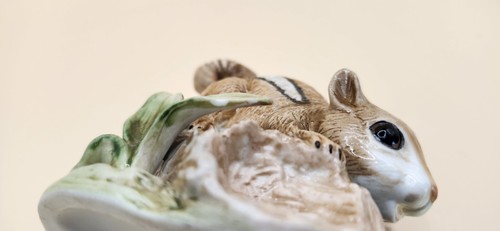Statuina ceramica tartaruga Homco Chipmunk vintage Forrest Cottagecore Grannycore - Foto 12 di 13