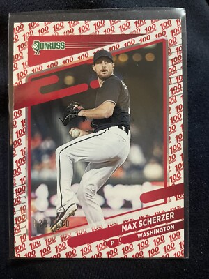 2021 Donruss Max Scherzer /100 Variations One Hundred Card #206 MLB 
