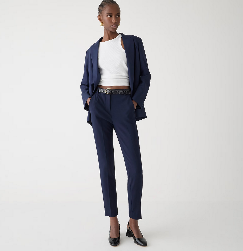 NEW J. CREW NAVY FOUR SEASON STRETCH HIGH RISE CAMERON PANTS SZ 10