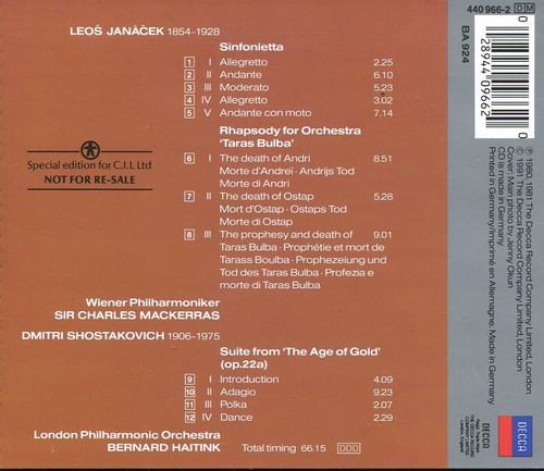Janacek / Sinfonietta - Taras Bulba - Decca - MINT - Picture 3 of 3