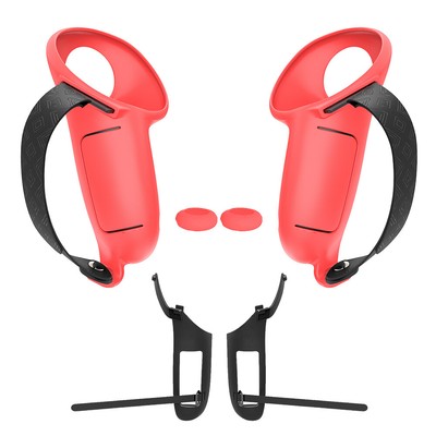 Silicone Controller Grips Non-Slip Handle Cover for Meta Quest 3/3S(Red) QDE