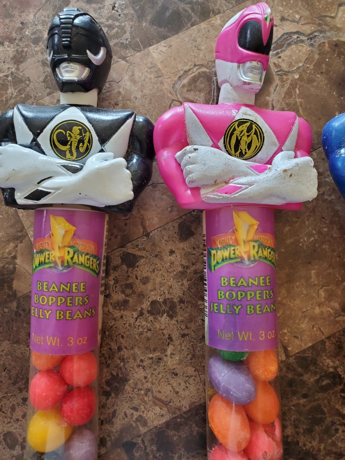 1993 Mighty Morphin Power Rangers Set of 5 Beanee Boppers-Dont eat the ...