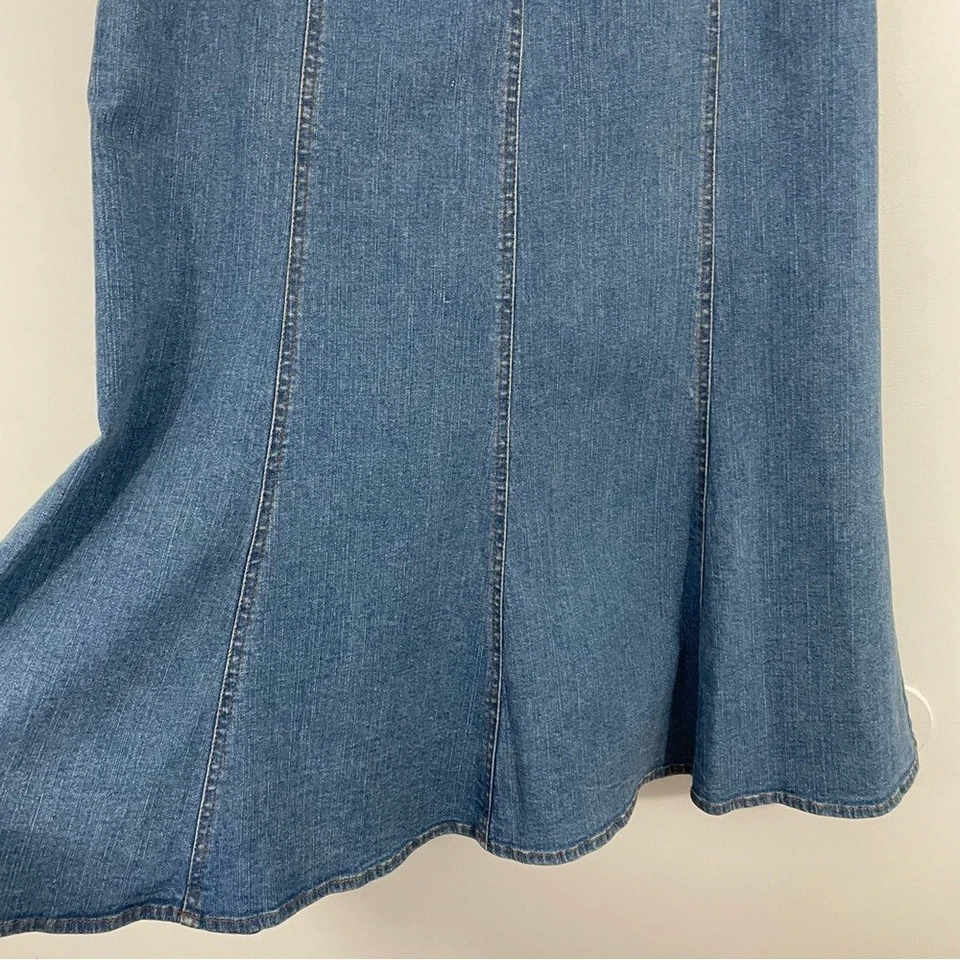 Falda midi vaquera vintage Susan Bristol para mujer 8 M azul jean 100 % algodón Y2K usada en excelente estado Foto 4 de 4