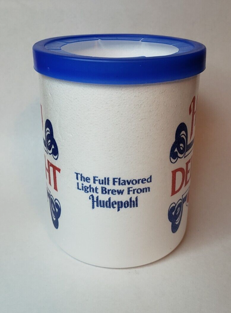 NOS Hudy Delight Hudepohl Foam Beer Koozie. Made in USA. Free Shipping