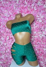 exotic dancewear tube top short set