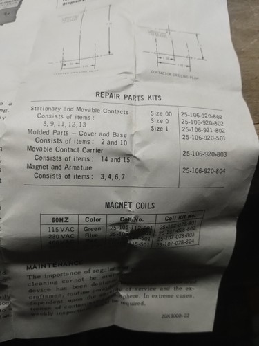 NEW ALLIS, 25-106-920-802 Stationary & Movable Contact Kit - Picture 3 of 3
