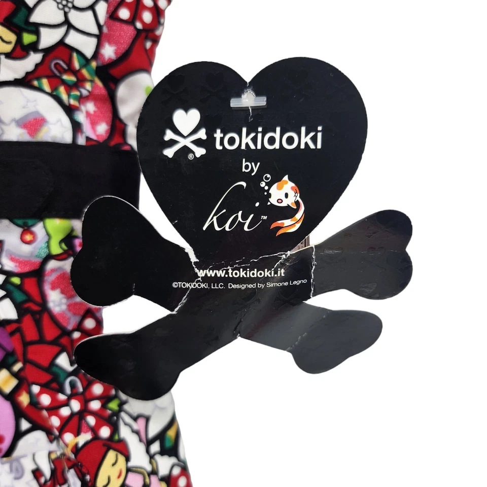 NWT Tokidoki by Koi Scrubs Christmas XMAS Snowman Ornament Poinsettia Size XS - Image 3 of 4