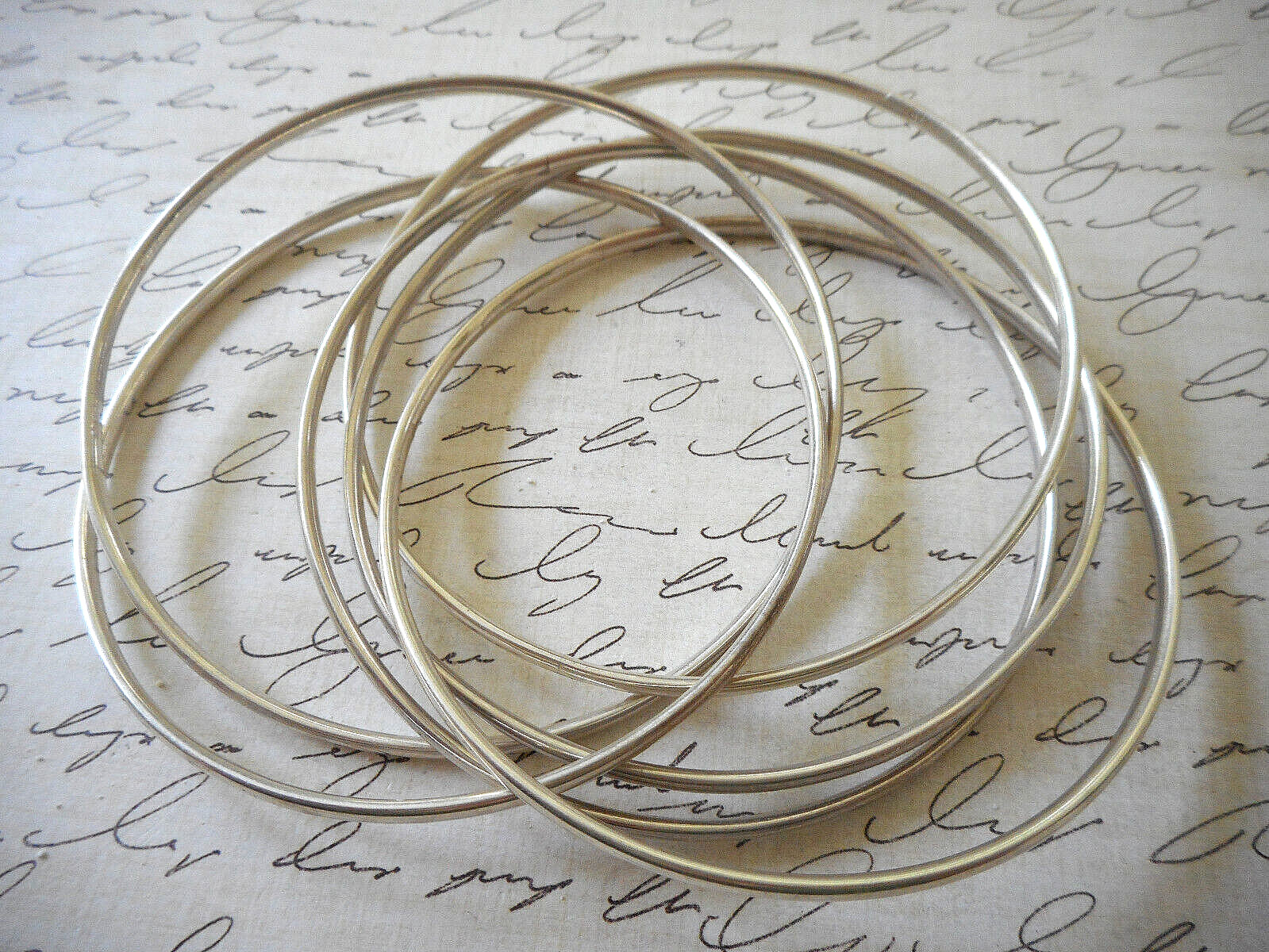 Single Sterling Silver Bangle Bracelet Composed o… - image 9