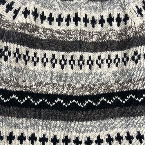 Fair Isle Jumper Womens Size Small Hand Knitted Wool Sweater Made In Nepal - Picture 10 of 10