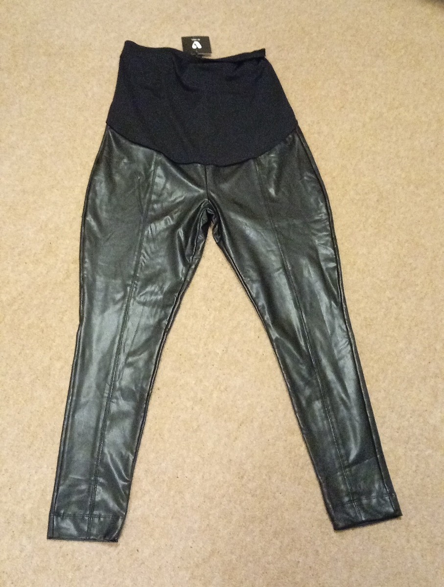 Maternity Clothes Maternity Leggings Leather Look Mama Leather