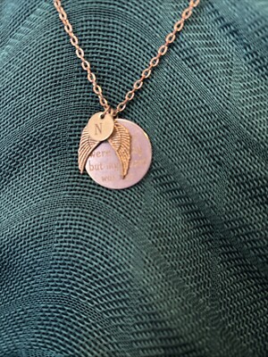 your wings were ready, but my heart was not. silver plated emblems,svr tne chain