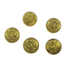 5 Pezzi di WW2 US American Eagle Uniforme Bottone in Metallo Diametro 22 mm