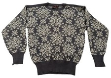 Vintage Demetre Sweater Ski Retro White Grey/Purple Snowflake 80s Wool Small