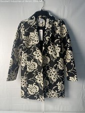 NWT Chico's Women's Black/ivory Elegant Floral Jacket, Sz. 0 US 4/6 