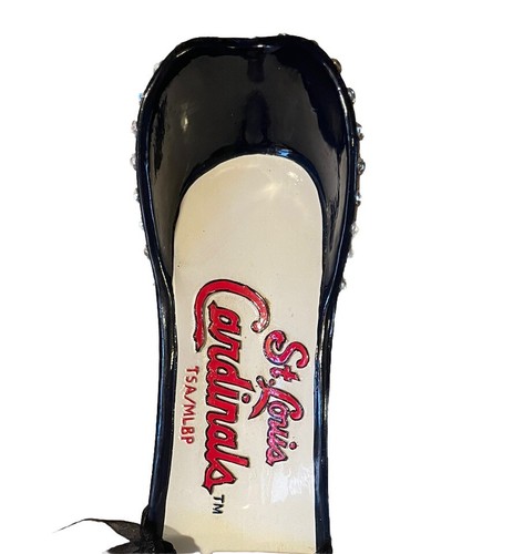 St Louis Cardinals Wine Bottle Holder Womens High Heel Shoe Cards MLB Baseball - Picture 7 of 9