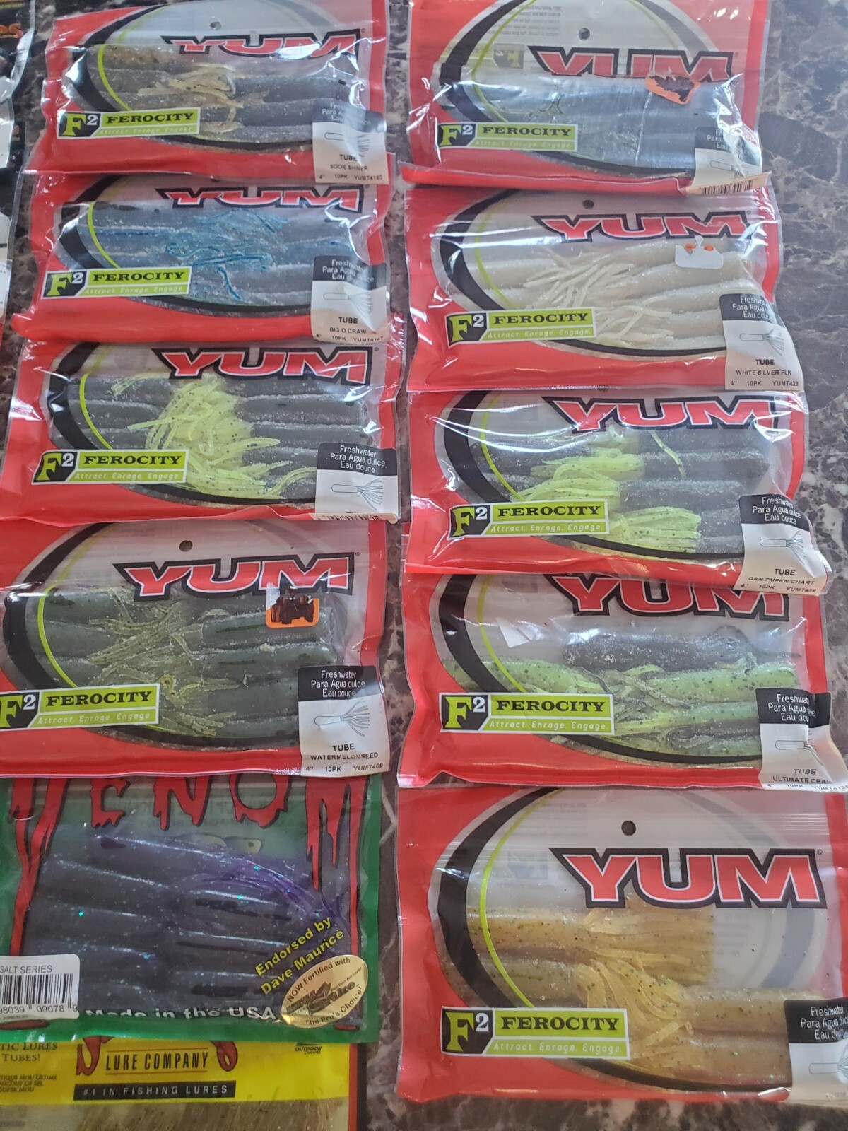 (17 BAGS) STRIKE KING YUM VENOM TUBE JIGS COFFEE TUBES HOT COLORS ๐ฅ - Image 5