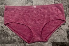 NWT VICTORIA'S SECRET PINK LARGE MARLED LOGO SEAMLESS RARE HIPSTER PANTIES