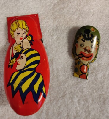 Vintage USA  Life of the Party  Noise Maker Clicker Deco Lady & Clown