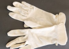 White Dress Gloves Small Ruffled Cuff Pin Up Rockabilly Wedding Vtg