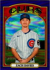 2021 TOPPS HERITAGE HIGH NUMBER HOT BOX PURPLE CHROME #643 ZACH DAVIES