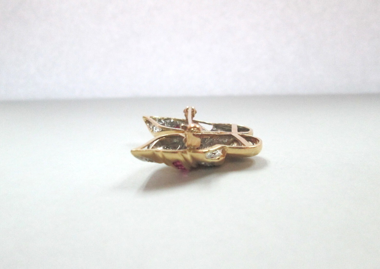 large Stunning Solid 14K Yellow Gold Diamond Ruby… - image 12