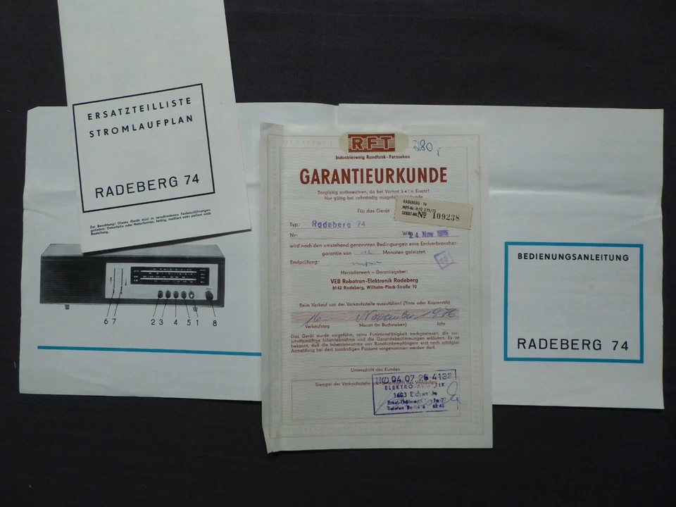 Broschur, Bedienungsanleitung RFT Robotron Radio Radeberg 74, DDR 1975 - Bild 2 von 2