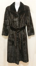 James Hirsch For Chloe Women’s Sz 10 Black Mocha Brown Full Mink Coat Belt