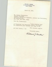 Judge William J Barker Signed Herman Finkelstein Letter District Court ASCAP '65