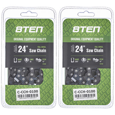 Full Chisel Chainsaw Chain 24 Inch .050 3/8 81DL for Echo Jonsered 2 Pack